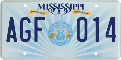 MS license plate AGF014