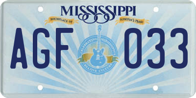 MS license plate AGF033