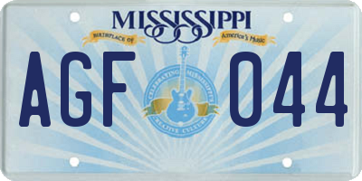 MS license plate AGF044