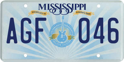 MS license plate AGF046