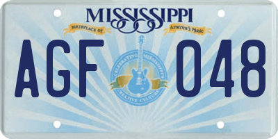 MS license plate AGF048