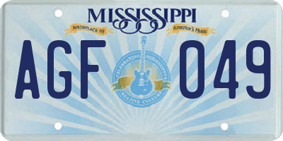 MS license plate AGF049