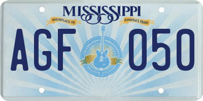 MS license plate AGF050