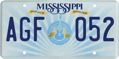 MS license plate AGF052