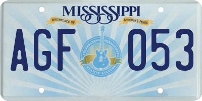 MS license plate AGF053