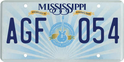 MS license plate AGF054