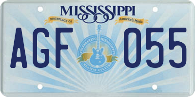 MS license plate AGF055