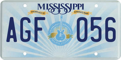 MS license plate AGF056