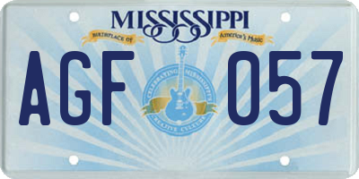 MS license plate AGF057