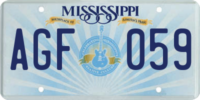MS license plate AGF059