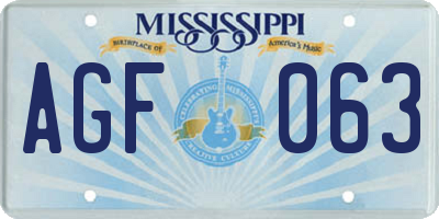 MS license plate AGF063