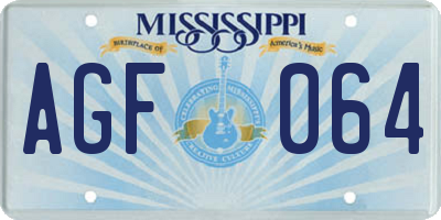 MS license plate AGF064