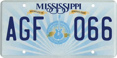 MS license plate AGF066