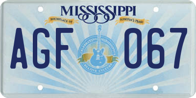 MS license plate AGF067