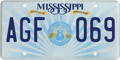 MS license plate AGF069