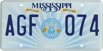 MS license plate AGF074