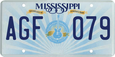 MS license plate AGF079
