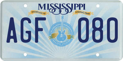 MS license plate AGF080