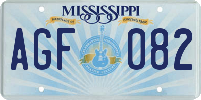 MS license plate AGF082