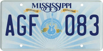 MS license plate AGF083