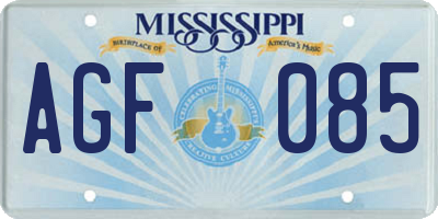 MS license plate AGF085
