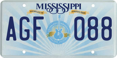 MS license plate AGF088