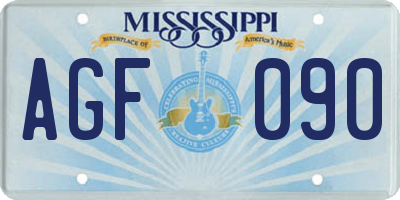 MS license plate AGF090