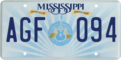 MS license plate AGF094