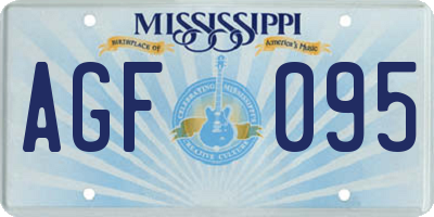 MS license plate AGF095