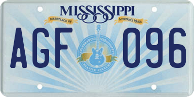 MS license plate AGF096