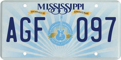 MS license plate AGF097