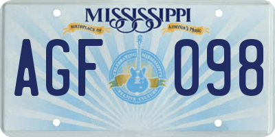 MS license plate AGF098