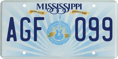 MS license plate AGF099