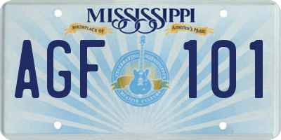 MS license plate AGF101