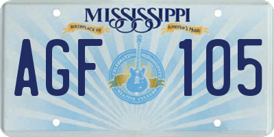 MS license plate AGF105