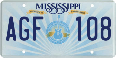 MS license plate AGF108