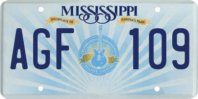 MS license plate AGF109