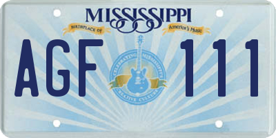 MS license plate AGF111