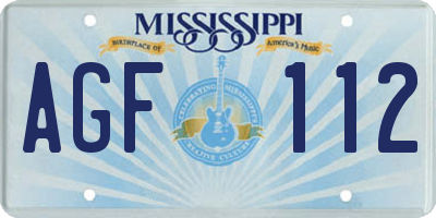 MS license plate AGF112