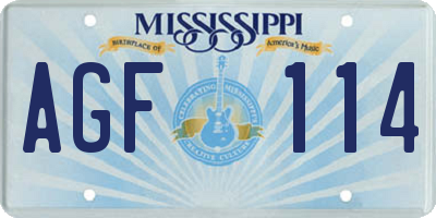 MS license plate AGF114