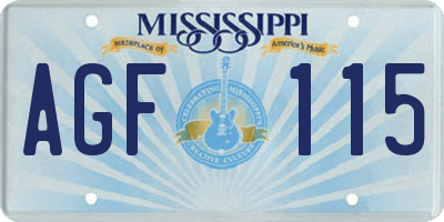 MS license plate AGF115