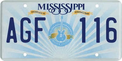 MS license plate AGF116