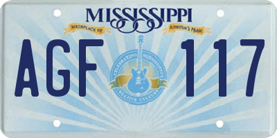 MS license plate AGF117