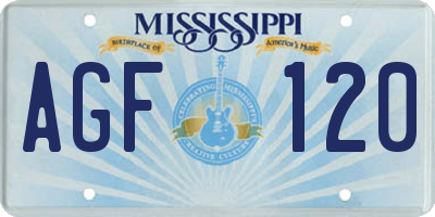 MS license plate AGF120