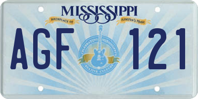 MS license plate AGF121