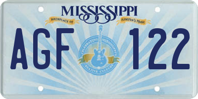 MS license plate AGF122