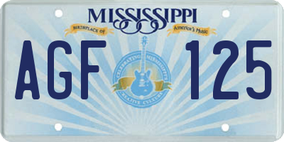 MS license plate AGF125