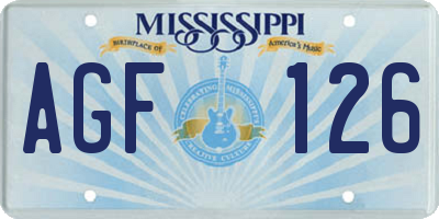 MS license plate AGF126
