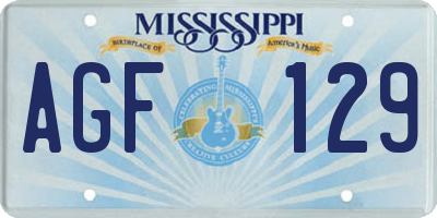 MS license plate AGF129