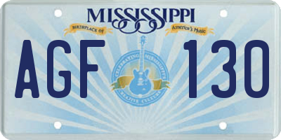 MS license plate AGF130